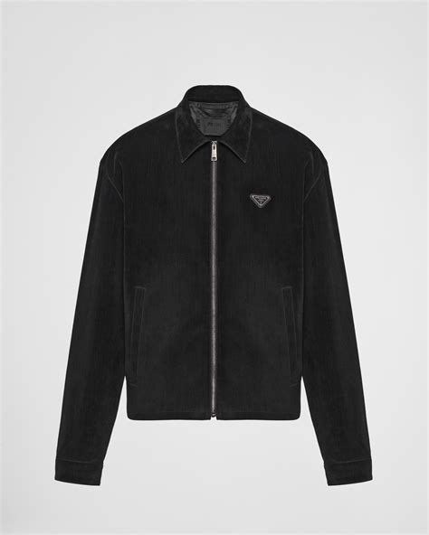 prada velvet denim jacket|prada denim blouson jacket.